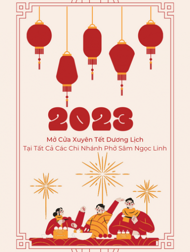 Nhằm phục vụ nhu cầu ăn uống của quý khách hàng. Tất cả các chi nhánh của Phở Sâm Ngọc Linh & K5Coffee luôn mở cửa xuyên tết dương lịch phục vụ quý khách.